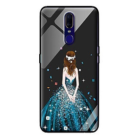 Ốp kính cường lực cho Oppo F11 Cô Gái Váy Xanh - Hàng chính hãng