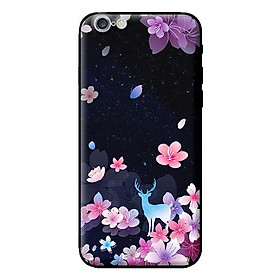 Ốp in cho iPhone 6s Hoa Hươu Nền Đen - Hàng chính hãng