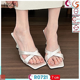 Dép Guốc Hở Mũi Cao Gót 7p RO721 ROSATA tại BCASHOP Phù Hợp Công Sở - Dự Tiệc - Dạo Phố