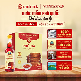 Nước mắm Phú Quốc Chỉ Dẫn Địa Lý Phú Hà 43 độ đạm - Hộp 6 chai 510ml