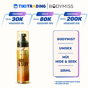 [MUA 1 TẶNG 1]Bodymist Nam Nữ Toàn Thân Lưu Hương 6 Giờ - Nước Hoa Hẹn Hò BODYMISS 105ml (Chai)