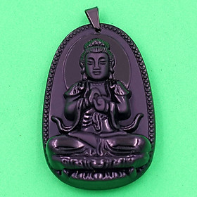 Mặt dây chuyền Như lai Đại nhật đen 3.6 cm