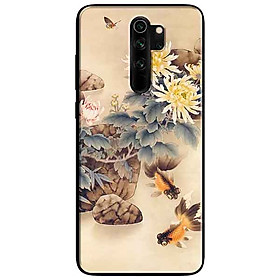 Ốp lưng in cho Xiaomi Redmi Note 8 Pro Mẫu Hoa Và Cá Cam