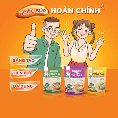 Nước Súp Cô Đặc Vị Bún Bò Huế KanKook Gói 210g Nấu/Trộn Ăn Liền Vị Hoàn Chỉnh Chuẩn Vị Bún Bò Huế