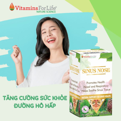 Viên Uống Viêm Xoang Sinus Nose Vitamins For Life Giúp Giảm Sổ Mũi, Nghẹt Mũi (Hộp 30-60 Viên)