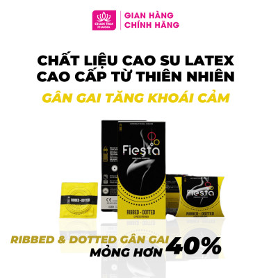 [Chính Hãng] Bao Cao Su Gân Gai Fiesta Ribbed Dotted Hộp 12 Cái - Gân Gai, Thăng Hoa