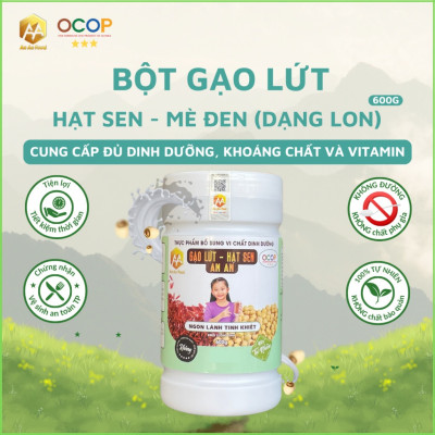 deal hời giá góc . Lon Bột gạo lứt-hạt sen-mè đen( bột gạo lứt ANAN) thay thế bửa ăn , chăm sóc sưc khỏe , xương khớp , giấc ngủ
