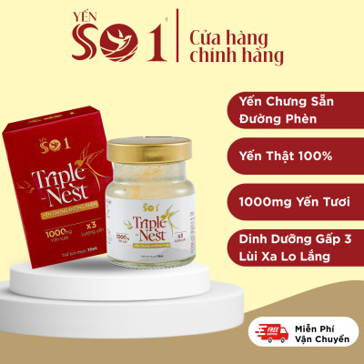 [Set 6 Lọ Yến 70ml] Yến Số 1 Chưng Sẵn Triple Nest Đường Phèn, Yến Thật, Yến Tươi