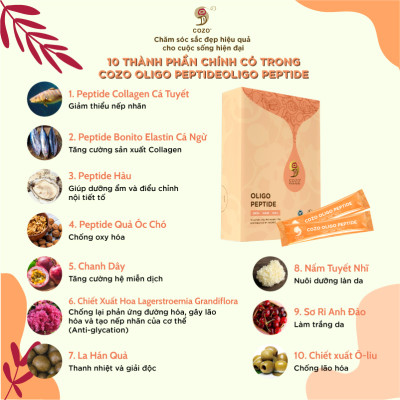 Bột Peptide COZO Oligo Peptide Giúp Tăng Cường Sản Xuất Collagen, Chống Lão Hóa, Làm Trắng Da và Dưỡng Ẩm 