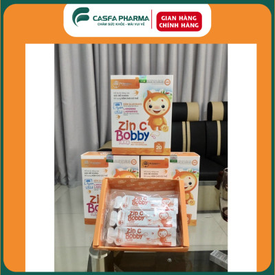 Kẽm ZIN C BOBBYKID TW Hanopharco, bổ sung Kẽm, Lysine, DHA, tăng sức đề kháng, hộp 20 gói