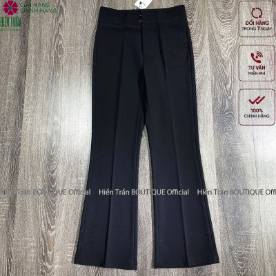 Quần ống loe lưng cao 2 cúc chất vải trượt Thái co giãn nhẹ, tạo dáng sành điệu công sở tôn dáng ống vẩy nữ