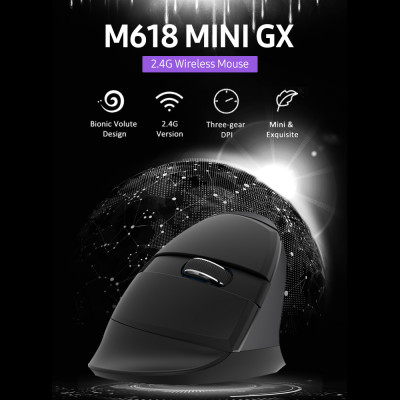 Chuột dọc Delux M618mini GX không dây với 3 bánh răng có thể điều chỉnh DPI cho máy tính xách tay