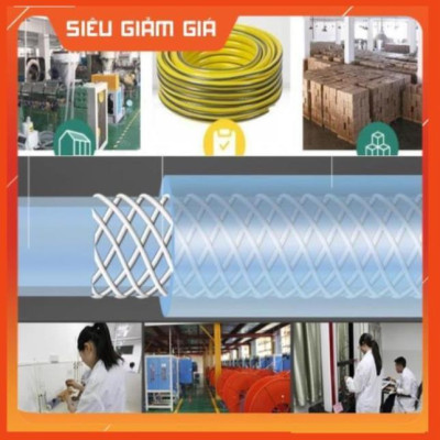Bộ dây vòi xịt nước rửa xe, tưới cây . tăng áp 3 lần, loại 7m, 10m 206701-3 đầu đồng, cút,nối nhựa vàng