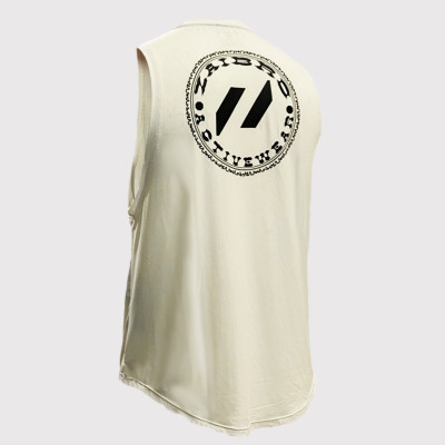 Áo ba lỗ thể thao Droparm muscle Tanktop  trắng_ zaibro