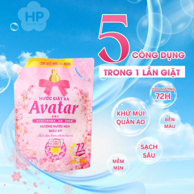 Nước Giặt Xả 5 Trong 1 Lưu Hương 72h 2 Mùi Hương Avatar (Túi 3kg)