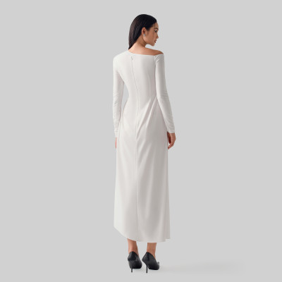 Đầm body dáng dài xòe nhẹ kết hợp đường cutout ngực Ciara thiết kế cao cấp WHITE CHIC