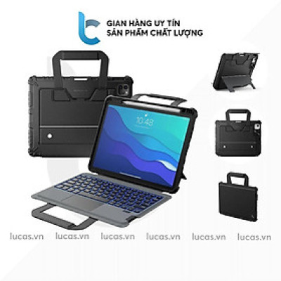 Bao da kèm Bàn Phím cho ipad Air 6 M2 / Air4 / Air5 / Pro 11 inch M1-M2 hiệu Nillkin Carry Go Có Đèn Nền Tay Cầm Từ Tính Di Động/ Đèn nền 7 Màu/ Độ Sáng 4 Mức - Hàng chính hãng