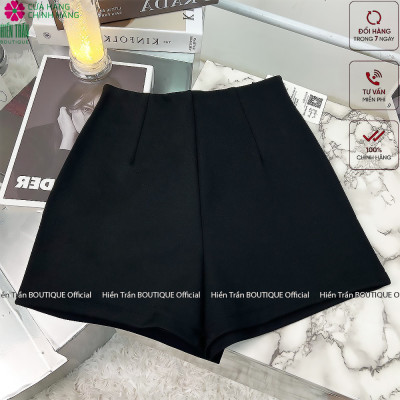 Quần short nữ Hiền Trần BOUTIQUE cạp cao chất vải cao cấp co giãn khóa sau phong cách trẻ trung năng động cá tính
