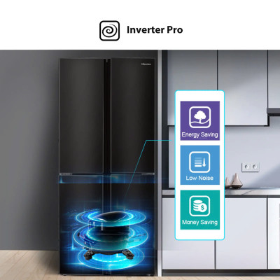 Tủ lạnh Hisense Inverter Pro 4 Cửa RQ519N4EBU 427 Lít tiết kiệm điện, bảo hành 3 năm - HÀNG CHÍNH HÃNG