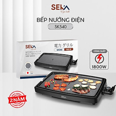 Bếp Nướng Điện Không Khói Cao Cấp Seka SK540 Công Suất 1800W, Vỉ Nướng Nhôm Phủ Chống Dính - Hàng Chính Hãng