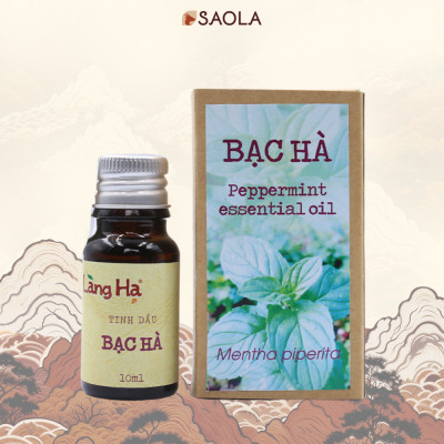 Tinh dầu Bạc hà thương hiệu Làng Hạ 10ml (Peppermint oil): Giúp thông mũi, giải cảm, lọc không khí - Hàng Chính Hãng