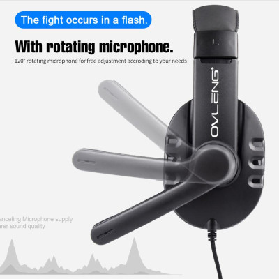 Tai nghe chơi game có dây OVLENG OV-P3 3,5mm âm thanh vòm với Mic xoay 