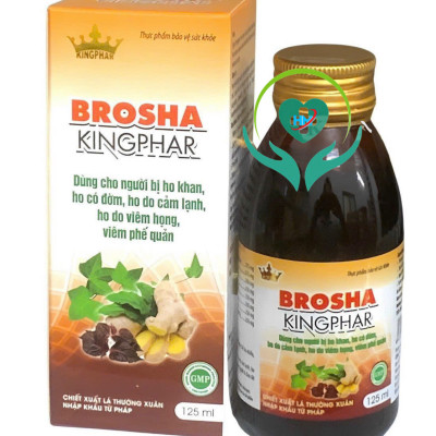 Siro Brosha Kingphar , chai 125ml, giảm ho, bổ phế , giảm tăng tiết đờm