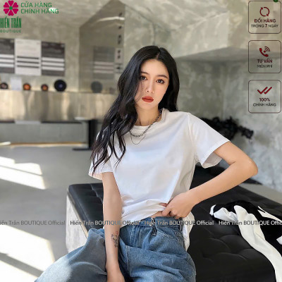Áo thun nữ Hiền Trần BOUTIQUE nhiều màu sắc vải cotton cao cấp dáng suông trơn mặc mát, thấm hút mồ hôi cực tốt-AH01