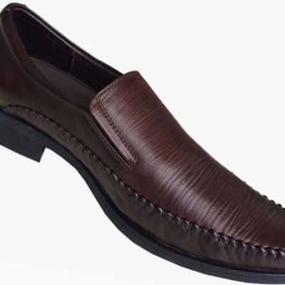 Giày tây nam Trường Hải da bò nâu cao 3cm đế cao su GT101