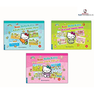 Sách - Sticker Hello Kitty - Mua Sắm Thông Minh + Khám Phá Nông Tại + Công Viên Thú Vị - Combo 3 Cuốn - Minh Thắng