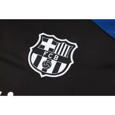 Bộ Quần Áo Thể Thao Nỉ Barcelona - Đen bản nhập Trung cao cấp