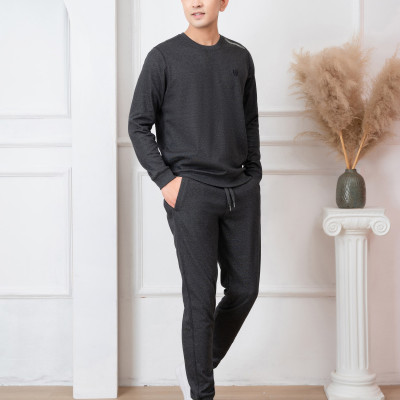 Bộ nỉ ALIGRO cổ tròn màu ghi đậm BN.13