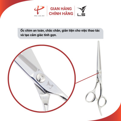 Kéo cắt tóc VLS CB23/6.0 lưỡi thẳng quai offset vênh đỡ ngón cố định - Hàng chính hãng