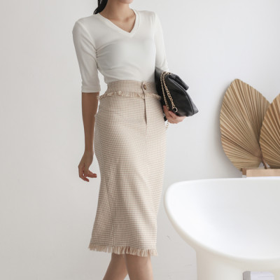 De Leah - Áo Body Cổ V - Xanh Dương