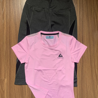 SET ĐỒ NỮ GỒM QUẦN LEGGING LỬNG VÀ ÁO THUN NỮ NGẮN TAY ĐA NĂNG