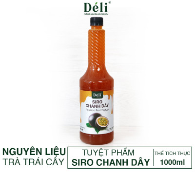 Siro chanh dây Déli - 1 lít - đậm đặc, chuyên dùng pha chế trà trái cây, soda