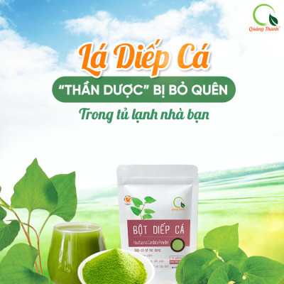 Bột Diếp Cá Sấy Lạnh Nguyên Chất Gói 100gr - Giảm mở, giảm cân, kháng viêm, hỗ trợ trĩ, táo bón