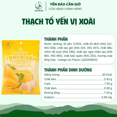 Yến Đảo - Thạch Tổ Yến Vị Xoài Hương Vị Trái Cây Tươi Ngon, Dinh Dưỡng Cho Cả Gia Đình