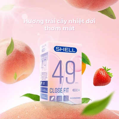 Bao cao su Shell Close Fit - Size 49mm, siêu mỏng, chống tuột, kéo dài thời gian - Hộp 10 cái | SHELL CHÍNH HÃNG