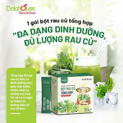 Bột Rau Củ Tổng Hợp Dalahouse 150g - Thanh Nhiệt, Thanh Mát, Giải Khát, Giảm Mụn, Tốt cho Sức Khỏe