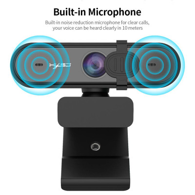 Webcam 1080P USB Tự động lấy nét  với nắp che riêng tư Tích hợp Micrô giảm tiếng ồn cho Máy tính để bàn, Máy tính xách tay