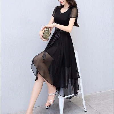 ĐẦM XÒE MULLET CỔ V - HN696