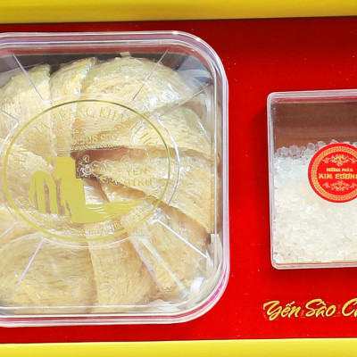 Hộp Quà Vuông Tổ Yến Sào Yến Rút Lông 100g Yến Nha Trang Khánh Hòa ( 10 Tổ/100g )