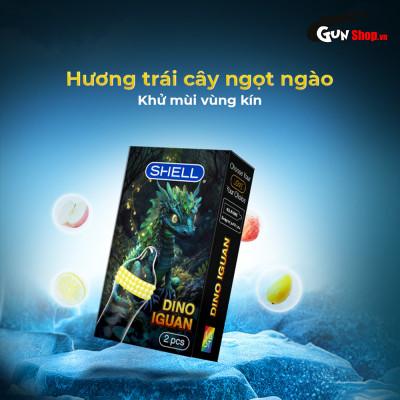 Bao cao su Shell Dino Iguan - Hộp 2 cái - 1 bao 2 vòng bi siêu lớn + 1 bao Shell Performax