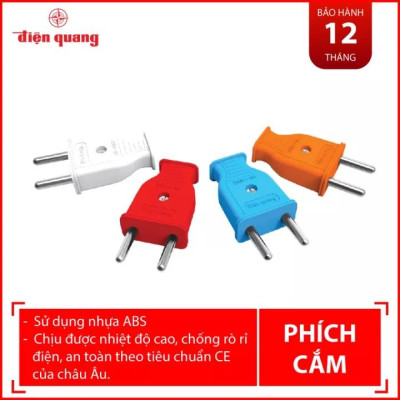 Phích cắm Điện Quang ECO - nhựa ABS chịu nhiệt, chống rò rỉ điện - chân tròn/dẹt