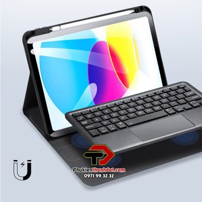 Bao da kèm bàn phím cho iPad Gen 10 10.9 inch 2022 chính hãng Dux Ducis có bàn di chuột TrackPad - Hàng chính hãng 