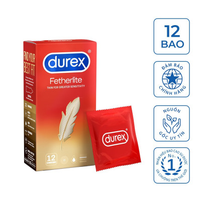 Bcs Durex Đỏ Fetherlite (12s) - Ôm Sát - Easy On - Nhập Khẩu Thái Lan