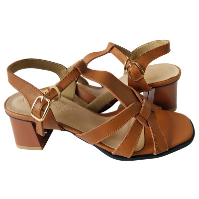 Giày Sandal Cao Gót Da Bò BIGGBEN Cao 5 Phân SDCG121