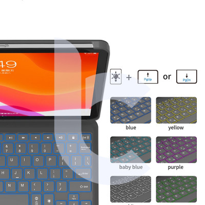 Bao Da Kèm Bàn Phím Không Dây WIWU ComboTuoch Dùng Cho iPad 10.2/ 10.5, iPad Pro 11 inch/Air 4/Air5, Ipad Gen 10( Có Khe Để Bút) Có Đèn Led Phím, Trackpad Mượt, Có Thể Tháo Rời Bàn Phím- Hàng chính hãng