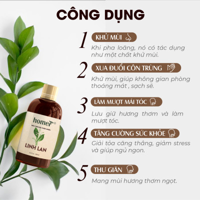 Tinh Dầu Linh Lan Homer 100ml - Chính Hãng, Đạt Chuẩn Kiểm Định Cao Cấp - Tinh Dầu Xông Thơm Phòng, Thư Giãn, Khử Mùi hiệu quả
